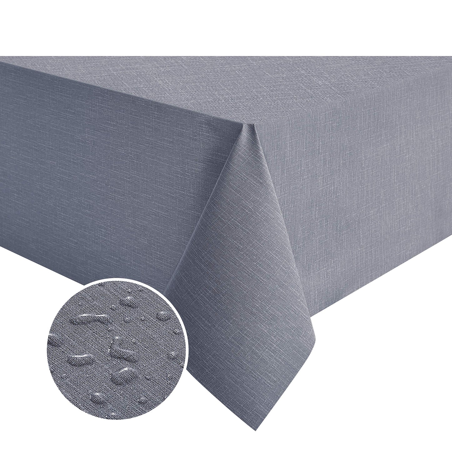 NLMUVW Square Vinyl Tablecloth 100% Waterproof Oil Proof Spill Proof PVC Table Cloth Wipe Clean Table Cover for Kitchen Dining Picnic, Dark Grey, 52 x 52 inch